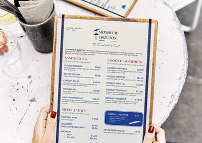 Monsieur Crouton Menu Restaurant Design with Laure