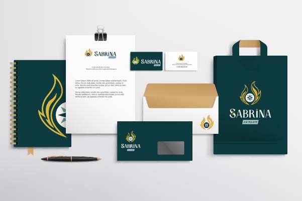Sabrina CoPilote Stationery<br />
Design with Laure